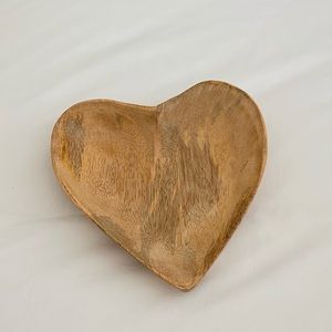 Wooden heart decor dish